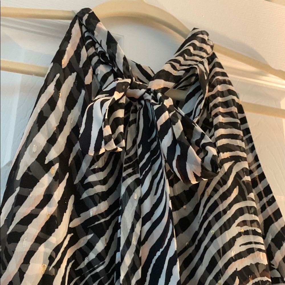 Zebra Print Halter Top with Bow